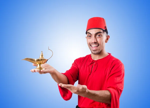 Turkish man with lamp — Stock Photo, Image