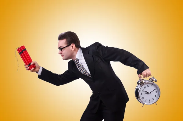 Hombre con bomba de tiempo — Foto de Stock