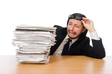 Boğulmuş ve stresli iş adamı