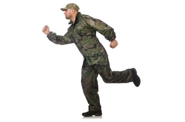 Asker üniformalı genç adam