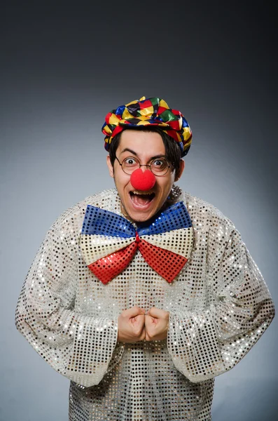 Funny clown against background — Stock Photo, Image