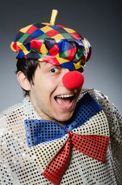 Funny clown against background — Stock Photo, Image