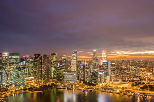 Panorama Singapurské panorama v centru — Stock fotografie