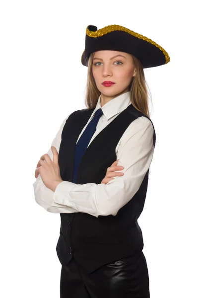 Pretty pirate girl isolated — Stock Photo, Image