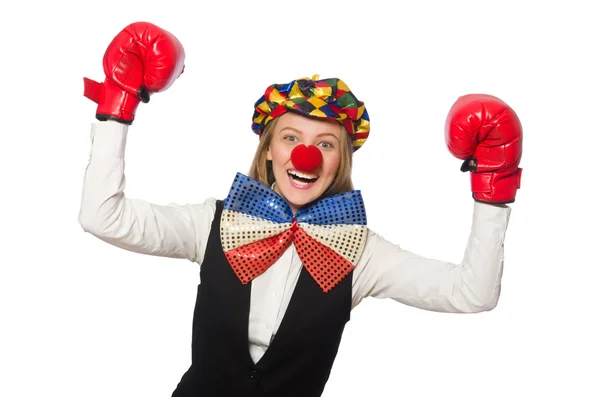 Hübsche Clownin — Stockfoto