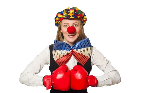 Hübsche Clownin — Stockfoto