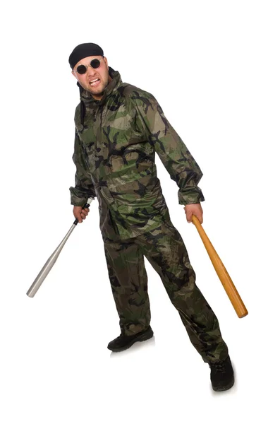 Młody człowiek w mundurze żołnierza — Zdjęcie stockowe
