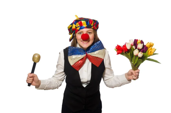 Bonita mujer payaso — Foto de Stock