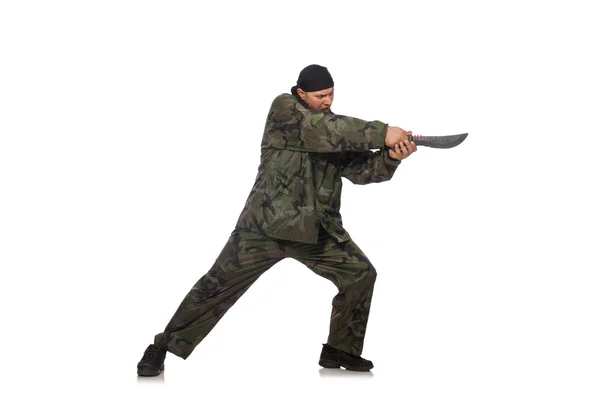 Joven con uniforme de soldado —  Fotos de Stock