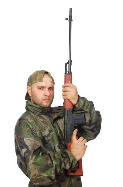 Joven con uniforme de soldado — Foto de Stock