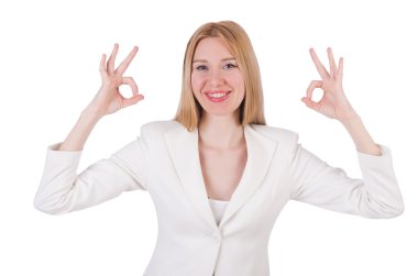 Beyaz izole zarif sarışın businesslady