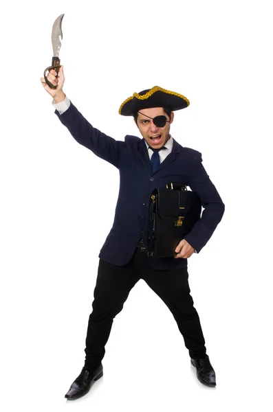 Un pirate borgne avec une mallette — Photo