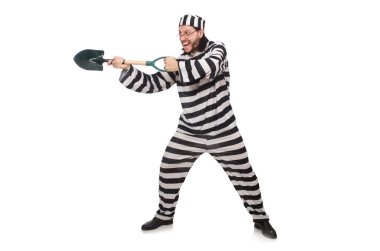 Hapishane tutuklu beyaz izole spade ile