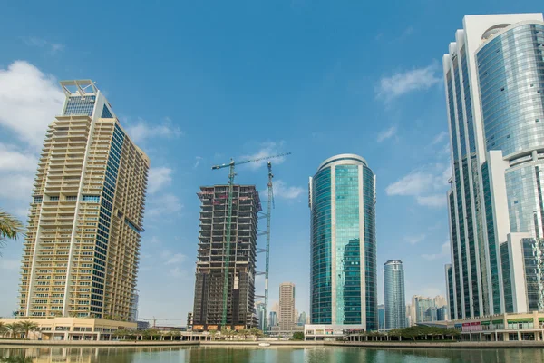 Tall skyscrapers in Marina district, Dubai in UAE — Stock Photo, Image