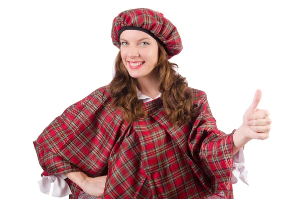 Bella ragazza in plaid rosso abbigliamento — Foto Stock