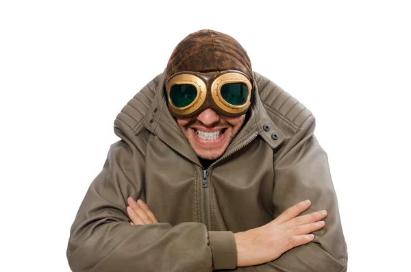 Funny pilot isolated on the white — Stock Photo, Image