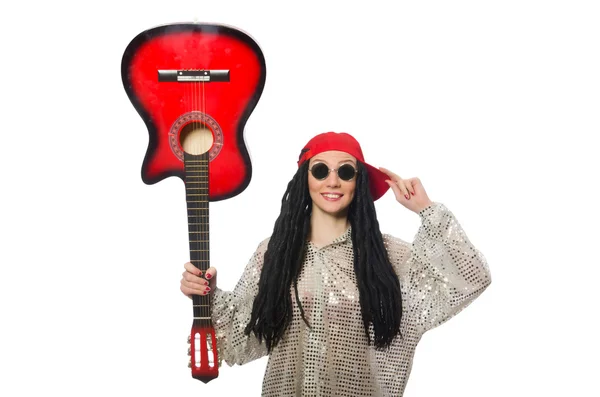 Woman guitar player — Stock Photo, Image