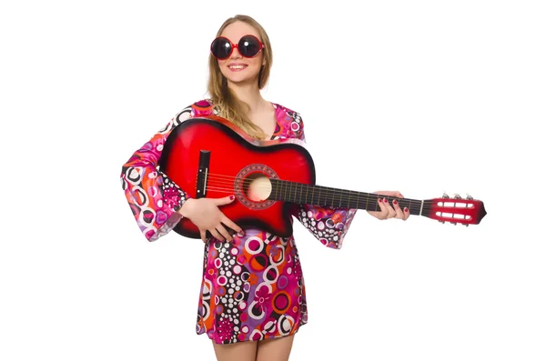 Woman guitar player — Stock Photo, Image