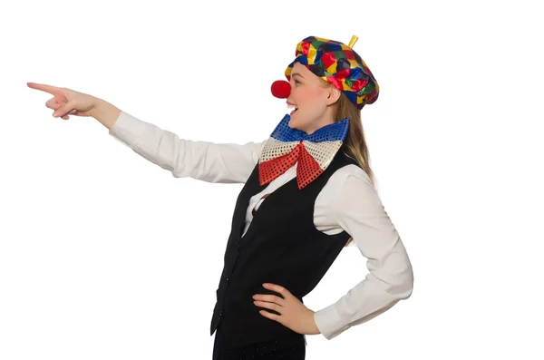 Hübsche Clownin — Stockfoto