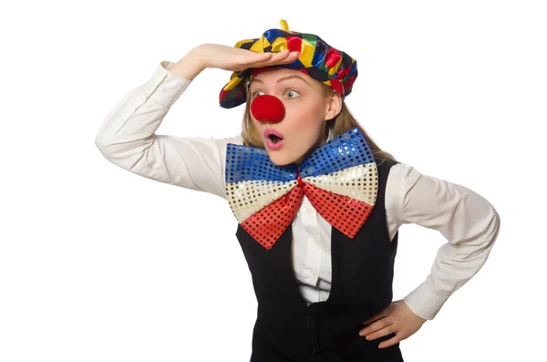 Ganska kvinnlig clown — Stockfoto