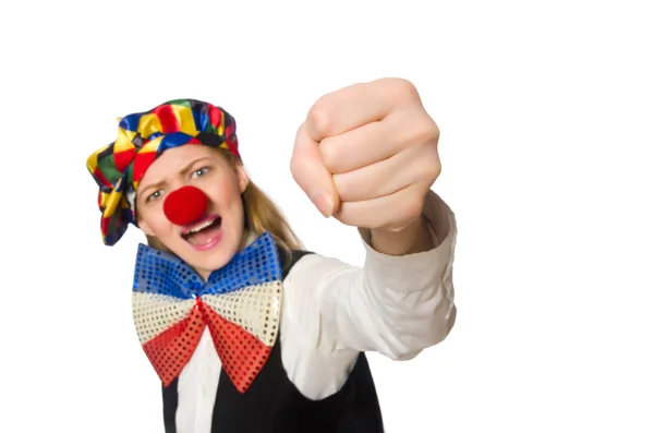 Гарненькою жінки клоун — стокове фото