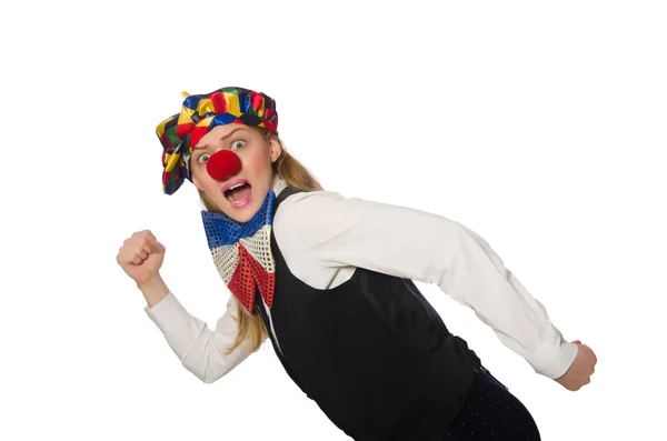 Гарненькою жінки клоун — стокове фото
