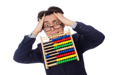 Abaküs ile komik iş adamı