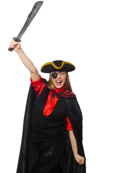 Bastante pirata chica sosteniendo espada —  Fotos de Stock