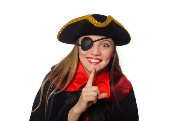 Bella ragazza pirata in abbigliamento carnevale — Foto Stock