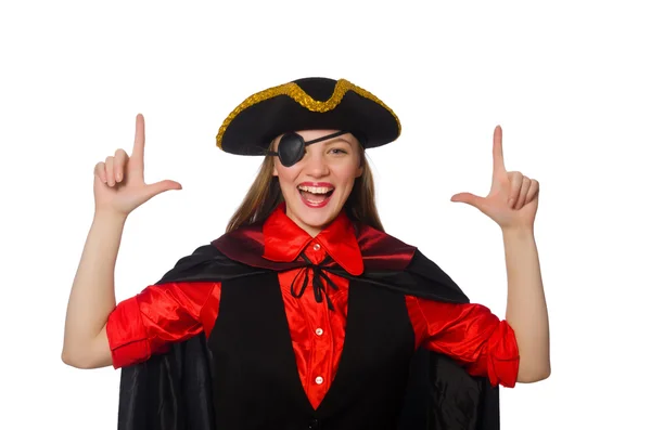 Krásná pirátská dívka v karnevalové oblečení — Stock fotografie