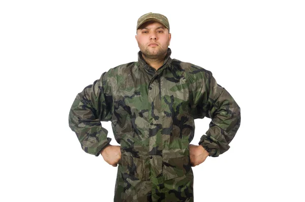 Joven con uniforme de soldado — Foto de Stock