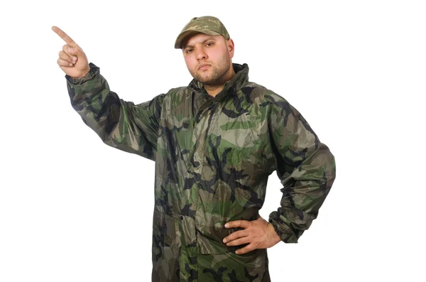 Joven con uniforme de soldado — Foto de Stock