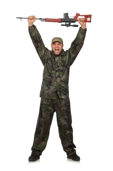 Young man in soldier uniform — Stock Photo, Image