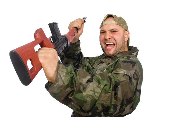 Joven con uniforme de soldado — Foto de Stock