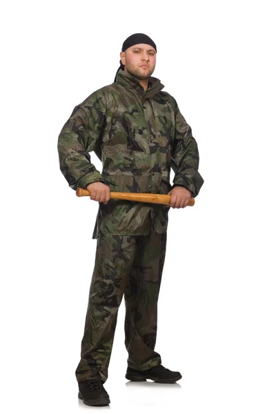 Mladý muž v uniformě vojáka — Stock fotografie