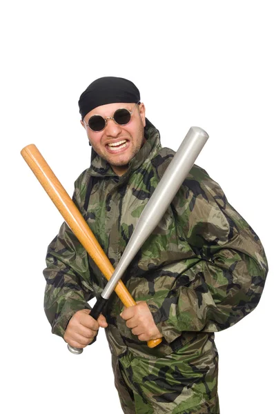 Joven con uniforme de soldado — Foto de Stock