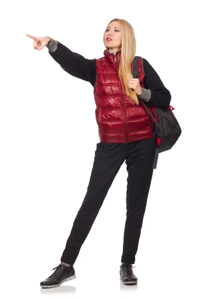 Young woman student with backpack — Stock Photo, Image