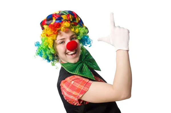 Leende kvinna clown — Stockfoto