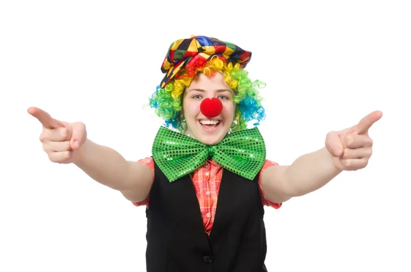 Leende kvinna clown — Stockfoto