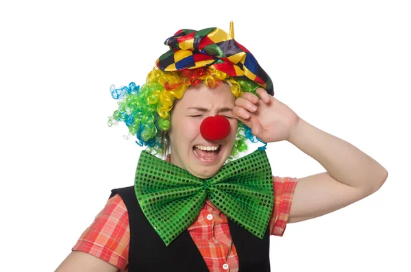 Plačící žena klaun — Stock fotografie