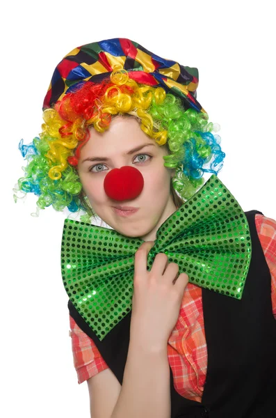 Söta kvinnlig clown — Stockfoto