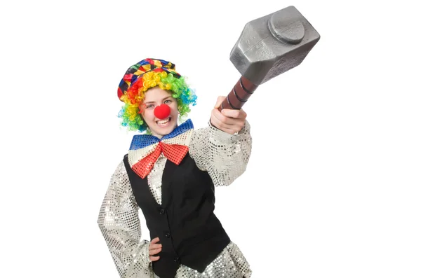 Clown femminile con martello — Foto Stock