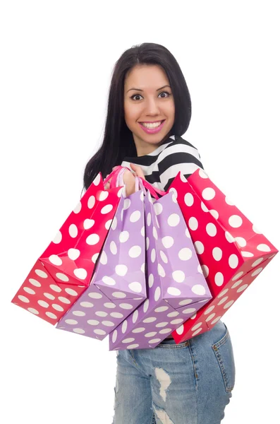 Femme avec sacs à provisions — Photo