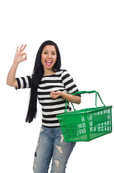 Mujer con carrito de compras —  Fotos de Stock
