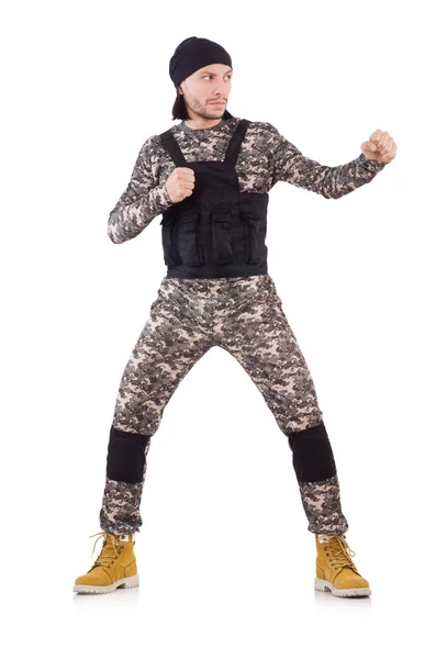 Ung man i militäruniform — Stockfoto