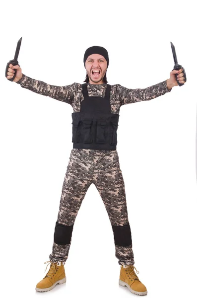 Joven con uniforme militar — Foto de Stock