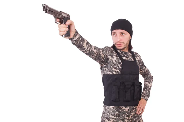 Joven con uniforme militar — Foto de Stock