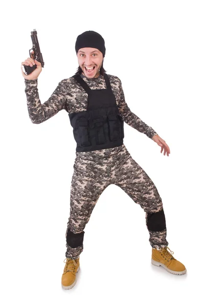 Молодой человек в военной форме — стоковое фото