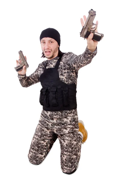 Ung man i militäruniform — Stockfoto