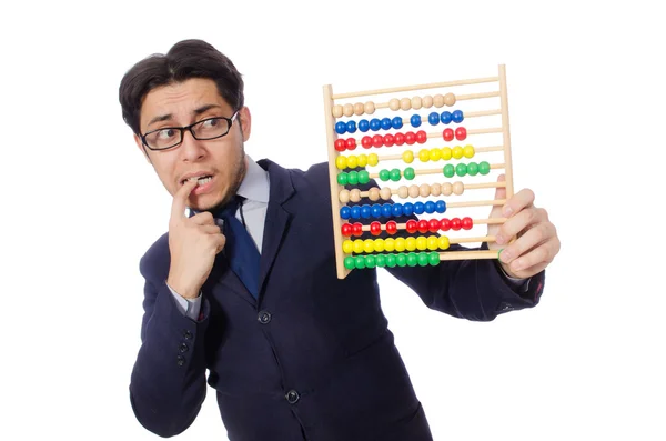 Rolig affärsman med abacus — Stockfoto